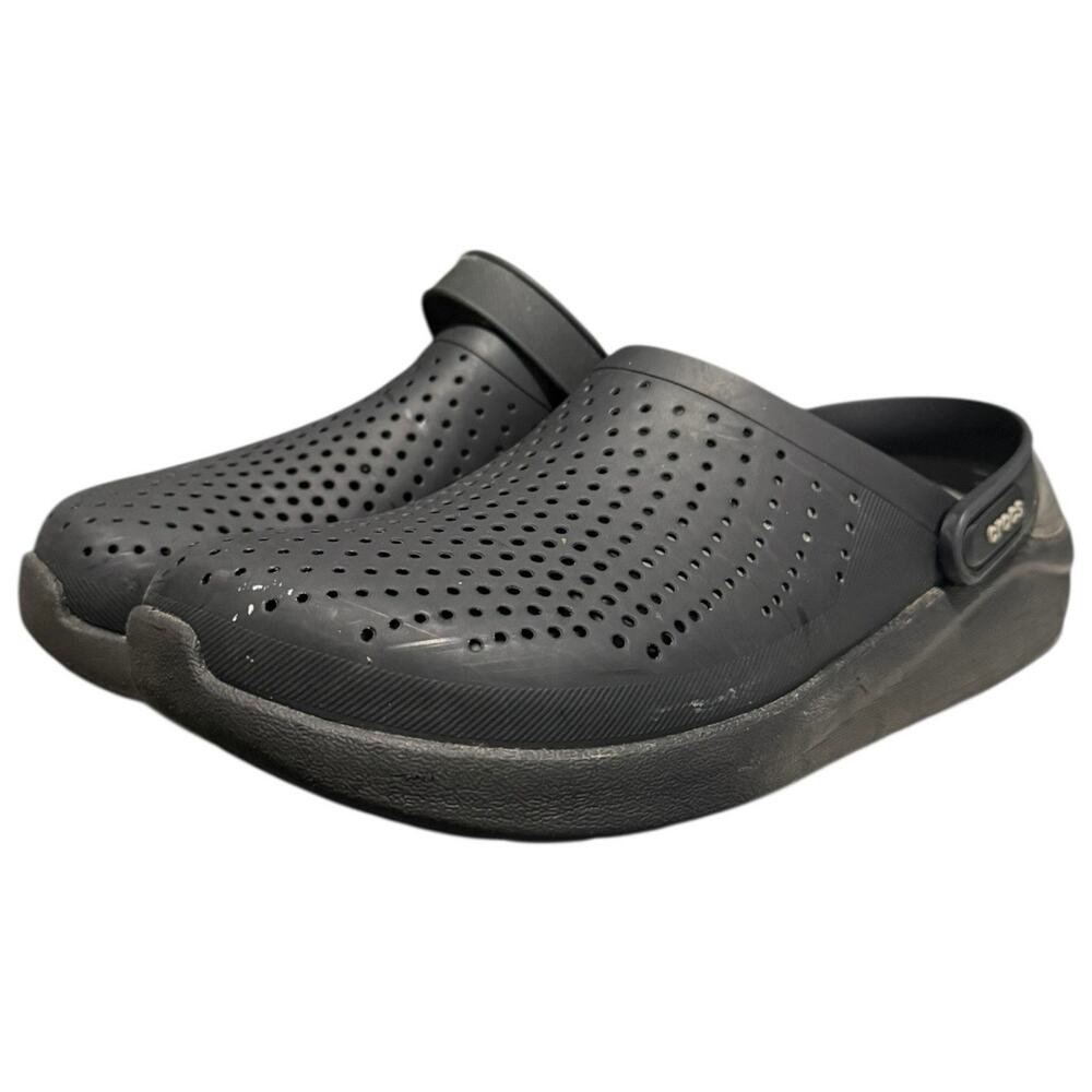 CROCS Black Perforated Slip-On Clog Mules